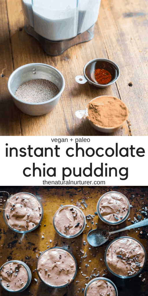 Instant Chocolate Chia Pudding collage of two images with text overlay
