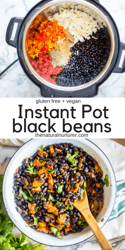 Instant Pot Black Beans collage with text overlay