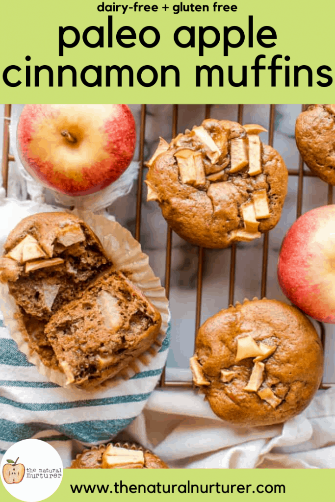 Paleo Apple Cinnamon Muffins collage with text overlay in the top