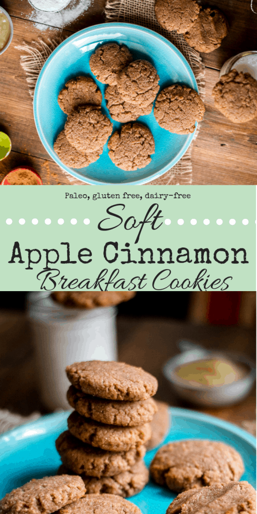 Soft Apple Cinnamon Breakfast Cookies collage of two images with text overlay