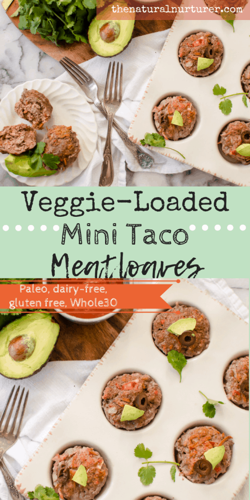 Veggie-Loaded Mini Taco Mealoaves collage with text overlay