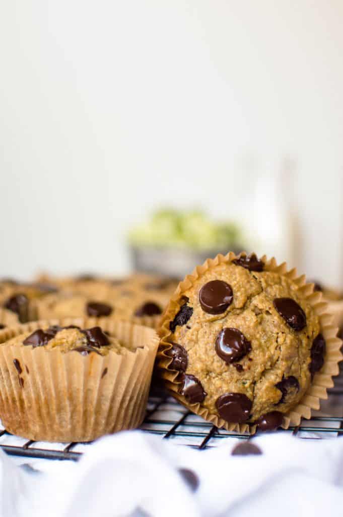 These Chocolate Chip Zucchini Muffins are silly easy to make in your blender and beyond delicious. Loaded with veggies and studded with chocolate. So, basically they are pretty much the best thing ever! Oh! And they are naturally gluten free, dairy-free and can be easily made nut-free.