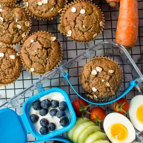These healthy lunch box muffins are super easy to make and add so much goodness to any meal or snack! Naturally gluten free, packed with vegetables and naturally sweetened, they can easily be made nut free, dairy-free and egg-free.
