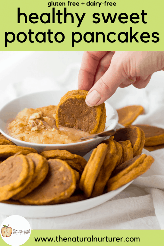 Healthy Sweet Potato Pancakes collage with text overlay