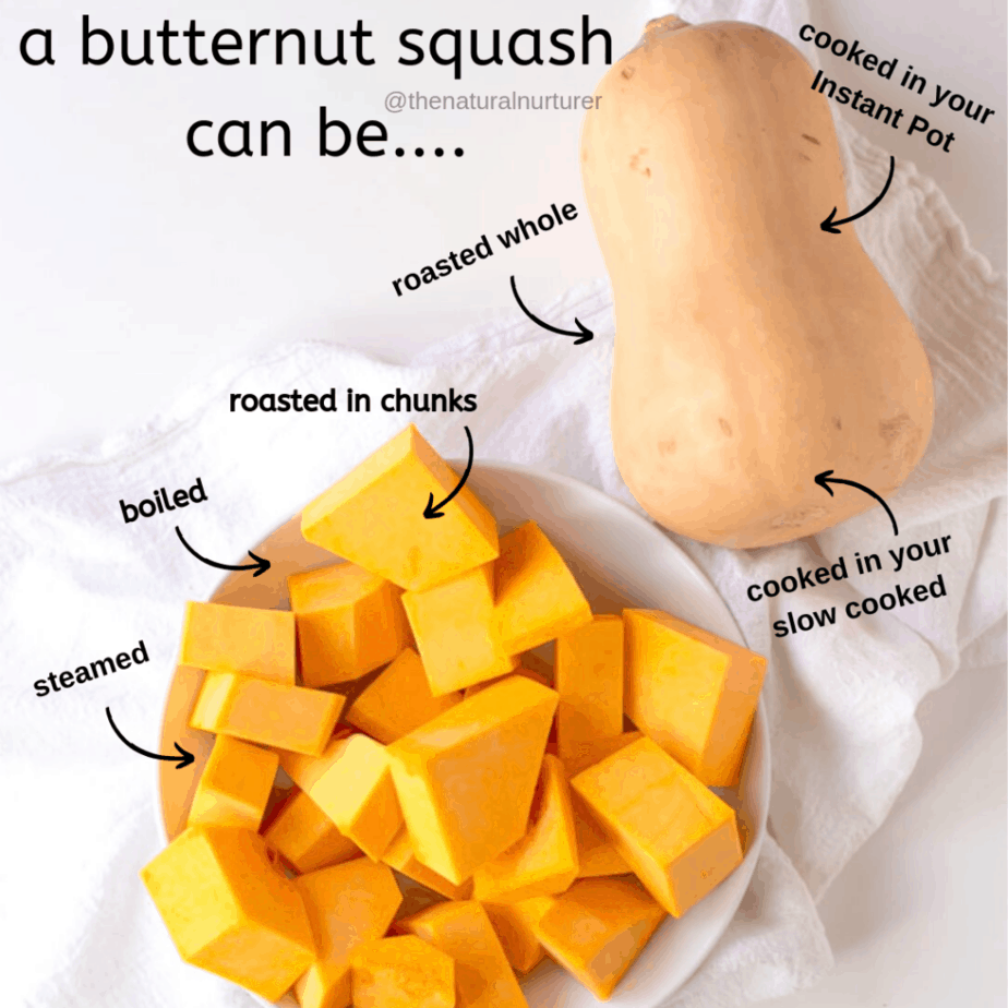 an info graphic of all the ways a butternut squash can be cooked