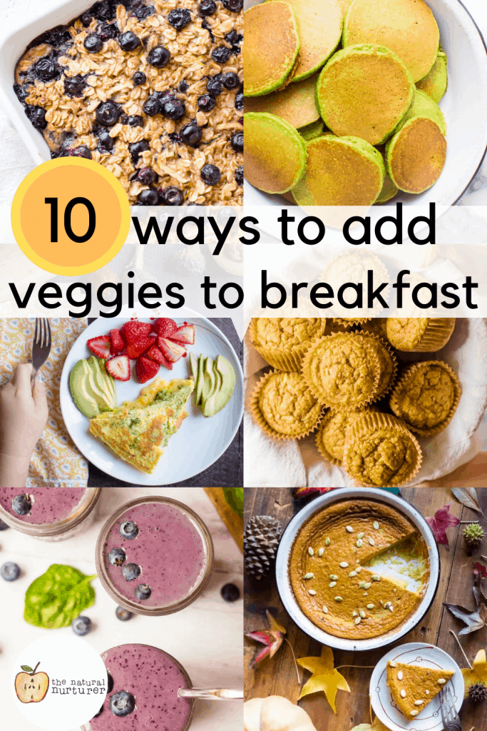 An image 6 breakfast options that have could have veggies added to them. 