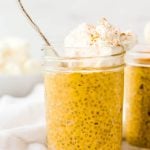 Pumpkin Chia Seed Pudding served in a nice jar