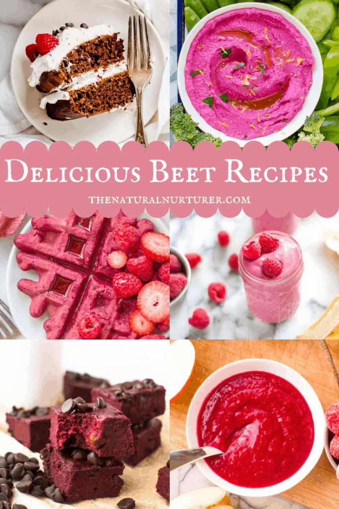 Graphic collage of recipes made with beets