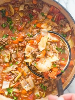One-Pot Unstuffed Cabbage Soup ready