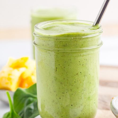 Serving the most delicious homemade Green Protein Smoothie