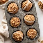 One-Bowl Healthy Oatmeal Carrot Muffins in a tray