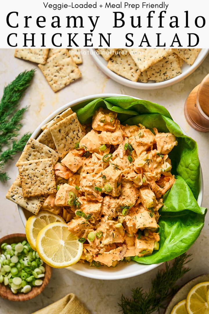 Creamy Veggie-Loaded Buffalo Chicken Salad (meal prep friendly!) - The ...